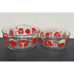 Pyrex Star Wars Christmas Glass Bowl Set Boba Fett Vader Holiday Nesting